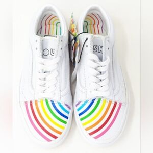 VANS Old Skool V FLOUR SHOP Rainbow Leather Sneakers Shoes